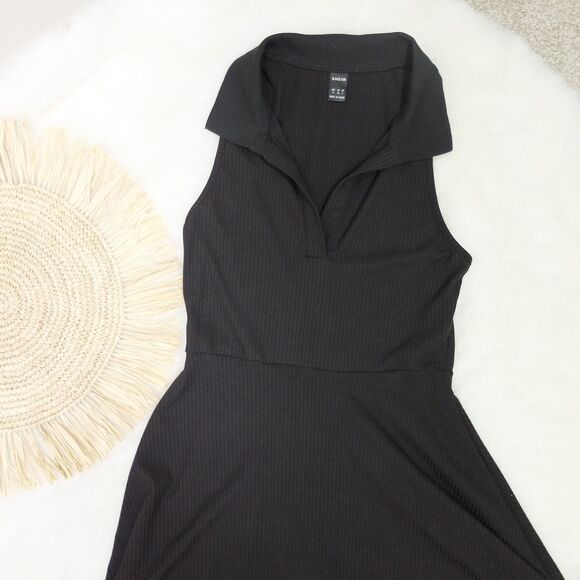SHEIN Black Sleeveless Collared Mini Dress Size Small - Picture 7 of 8